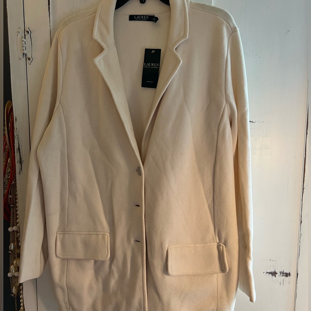 Ralph Lauren Waffled Sweater Blazer